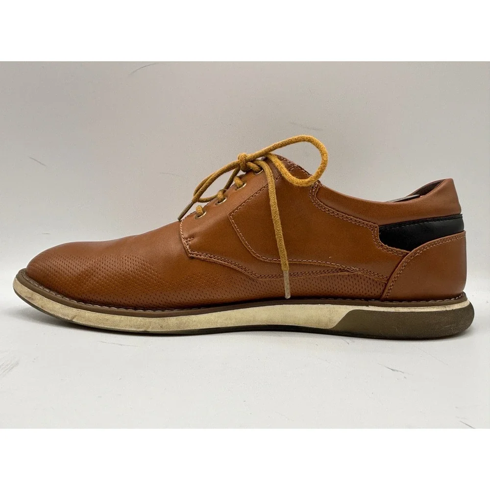 Bruno Marc Men's Brown Leather Lace-Up Casual Derby Shoes Size 10